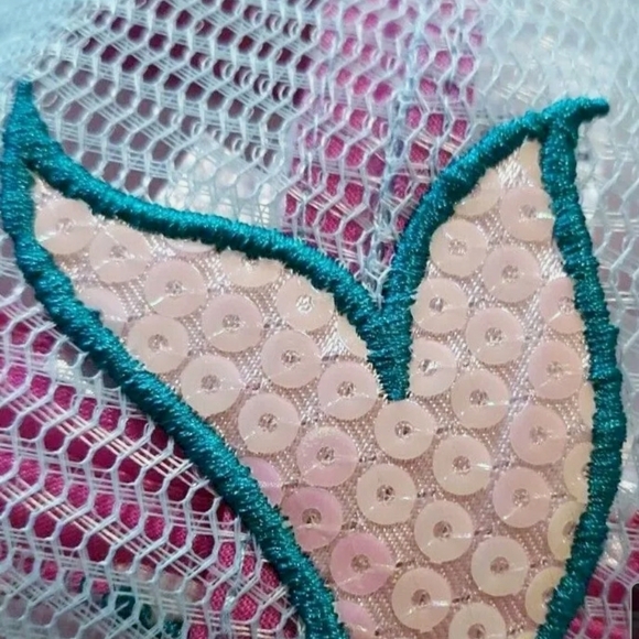 DISNEY PARKS ARIEL THE LITTLE MERMAID BASEBALL CAP RHINESTONES SEQUINED ADULT - Picture 4 of 7